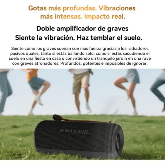 Enceintes Blackview portables Bluetooth 20W étanches IPX7 double haut-parleur RGB