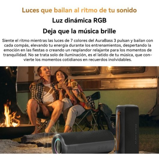 Enceintes Blackview portables Bluetooth 20W étanches IPX7 double haut-parleur RGB