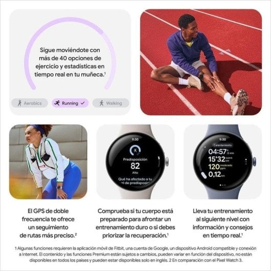 Google Pixel Watch 4 Bluetooth Wi-Fi NFC AMOLED LTPO Gris M Étanchéité 5ATM+IP68 SpO2