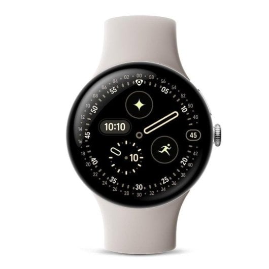 Google Pixel Watch 4 WiFi Bluetooth NFC GPS 41mm AMOLED Argent S/L IP68 SpO2 Cardio