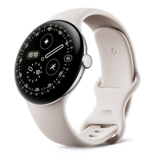 Google Pixel Watch 4 WiFi Bluetooth NFC GPS 41mm AMOLED Argent S/L IP68 SpO2 Cardio