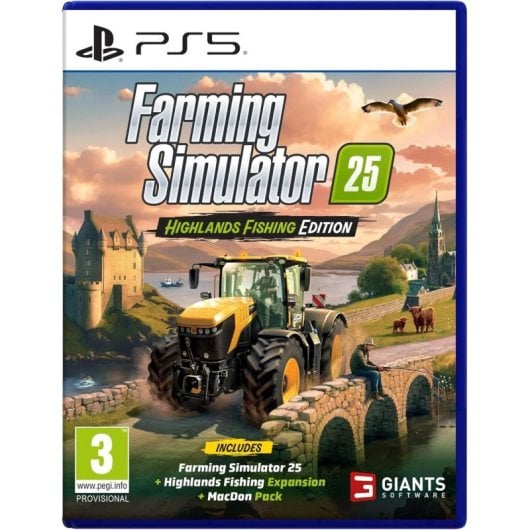 Juego PS5 Farming Simulator 25 Highlands Fishing Edition multilingüe 4 mapas 150 marcas