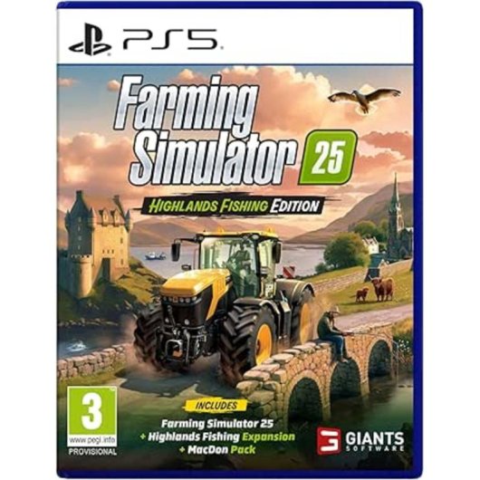 Juego PS5 Farming Simulator 25 Highlands Fishing Edition multilingüe 4 mapas 150 marcas