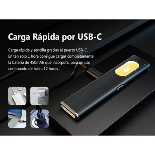 Linterna Led Ital T7 Recargable USB-C 6 Modos 450lm Base Magnética Clip IPX4