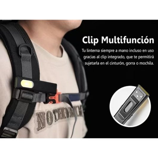 Linterna Led Ital T7 Recargable USB-C 6 Modos 450lm Base Magnética Clip IPX4