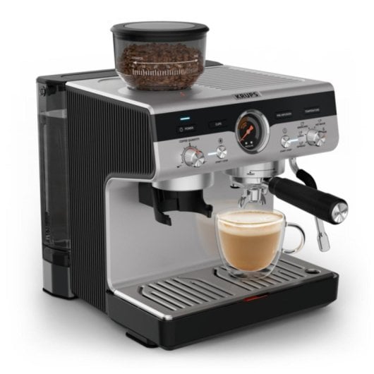 Kaffeemaschine Siebträger Krups Precision+ XP804T10 2 Tassen mit integriertem Mahlwerk