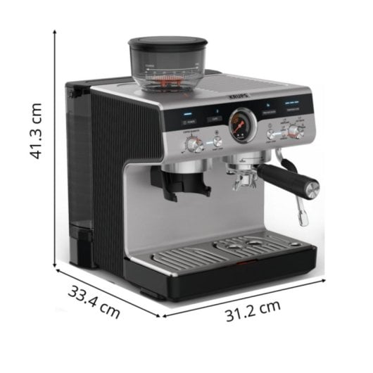 Kaffeemaschine Siebträger Krups Precision+ XP804T10 2 Tassen mit integriertem Mahlwerk