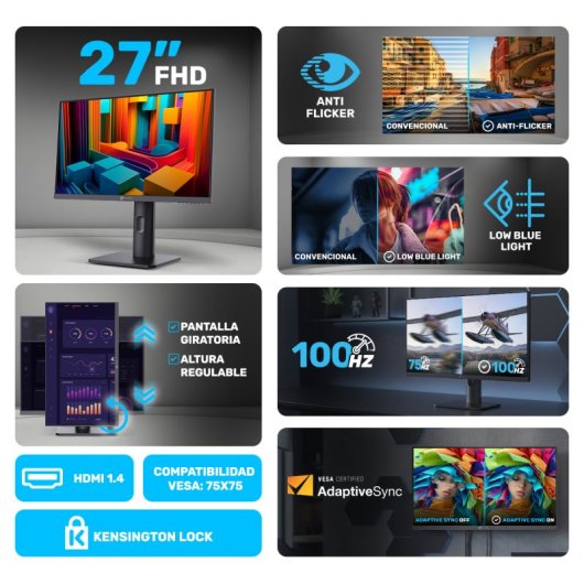 Monitor Alurin CoreVision 100IPSLite 27" FHD 100Hz Regulable en altura