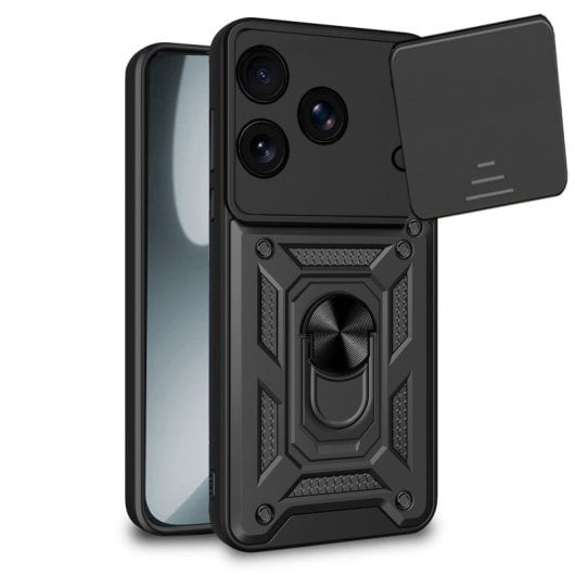 Capa cool para iPhone 17 Pro com anel rígido preto
