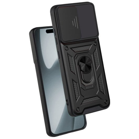 Capa cool para iPhone 17 Pro com anel rígido preto