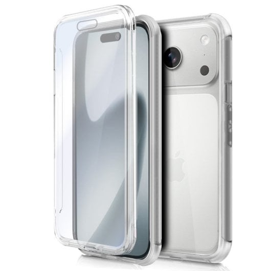 Incrível capa de silicone 3D para iPhone 17 Pro (frente e verso transparentes)
