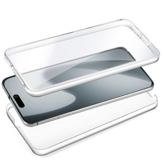 Incrível capa de silicone 3D para iPhone 17 Pro (frente e verso transparentes)