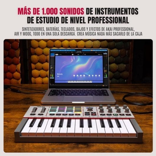 Controlador MIDI Akai MPK Mini IV 25 Teclas USB-C Pads RGB Suite DAW Integrada