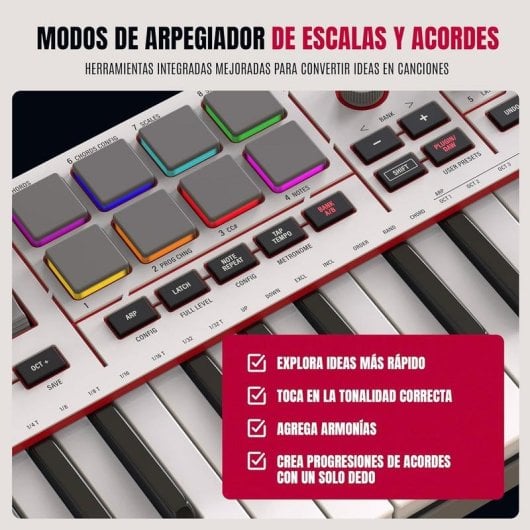 Controlador MIDI Akai MPK Mini IV 25 Teclas USB-C Pads RGB Suite DAW Integrada