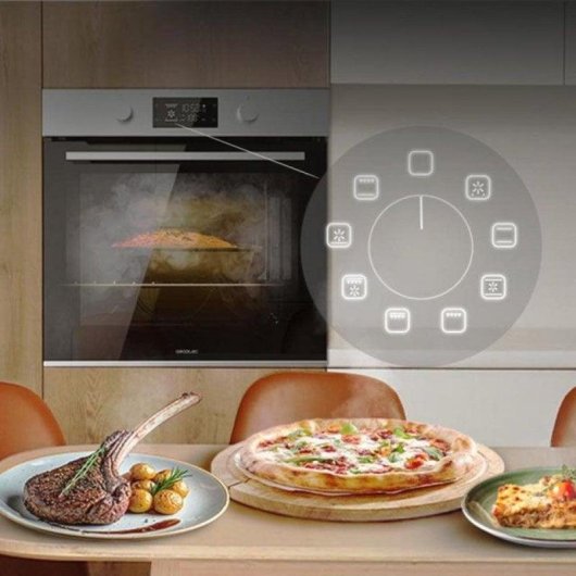 Forno Multifunções Cecotec Bolero Hexa P526000 Pirolítico 73L 60cm A Touch Preto Inox