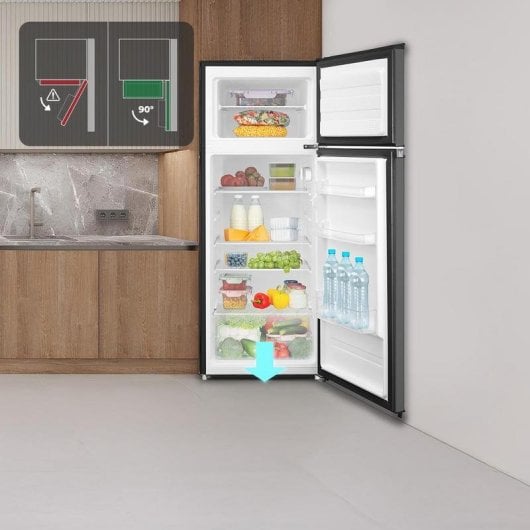 Frigorífico Dos Puertas Cecotec Bolero CoolMarket 2D 204 Defrost 143cm 204L E Negro