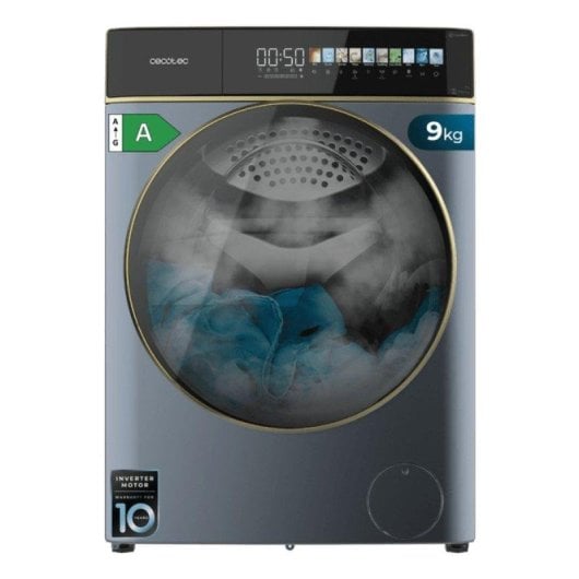 Lavadora Cecotec Bolero DressCode 9900 Carga Frontal 9Kg 1400rpm A Azul Autodosificación Inverter Full Color