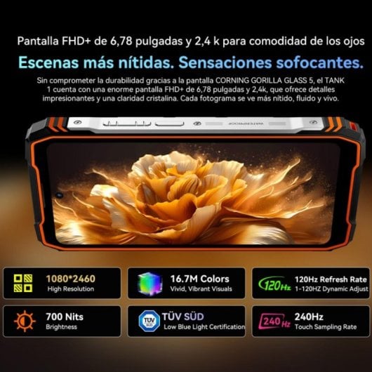 Oscal Tank 1 12GB 256GB 6.78" IPS 5G Dual SIM 20000mAh 55W Akku 64MP NFC IP69K Android 13 Orange