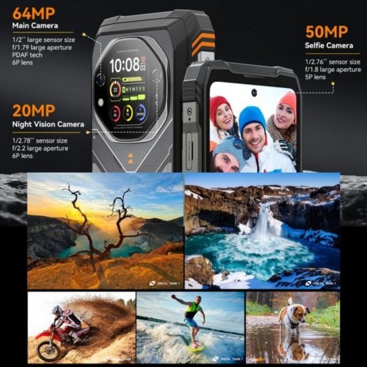 Oscal Tank 1 12GB 256GB 6.78" IPS 5G Dual SIM 20000mAh 55W Akku 64MP NFC IP69K Android 13 Orange