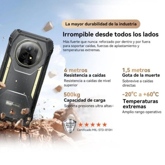 Blackview Xplore 2 12GB 256GB 6.73" AMOLED 5G Dual SIM Batería 20000mAh Carga 120W Android 15 Negro