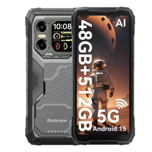 Blackview XPLORE 1 16GB 512GB 6.78" IPS 120Hz 5G Dual SIM Doppio Schermo NFC IP69K Android 15 Nero
