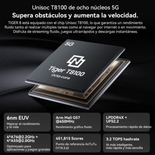 OSCAL Tiger 8 8GB 128GB 6.88" IPS 120Hz 5G Dual SIM NFC Batteria 5000mAh Android Nero