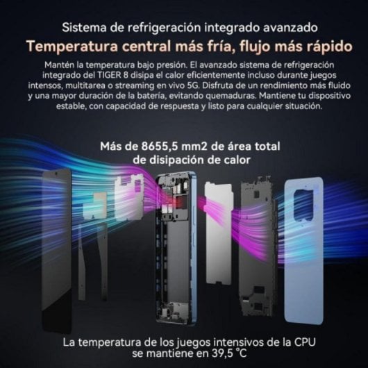 OSCAL Tiger 8 8GB 128GB 6.88" IPS 120Hz 5G Dual SIM NFC Batteria 5000mAh Android Nero