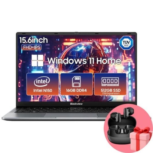 Ordinateur Portable Blackview AceBook 6 Intel N150 16GB 512GB SSD IPS FHD+ 15,6" Windows 11 Home Casque inclus