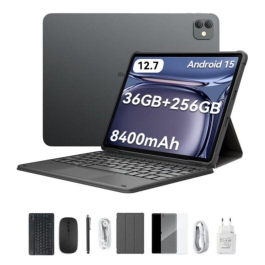 Tablet Blackview LINK 8 12,7" 256GB WiFi 8400mAh Android 15 con tastiera Nera