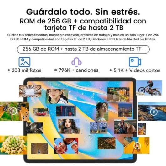 Tablet Blackview LINK 8 12,7" 256GB WiFi 8400mAh Android 15 con tastiera Nera