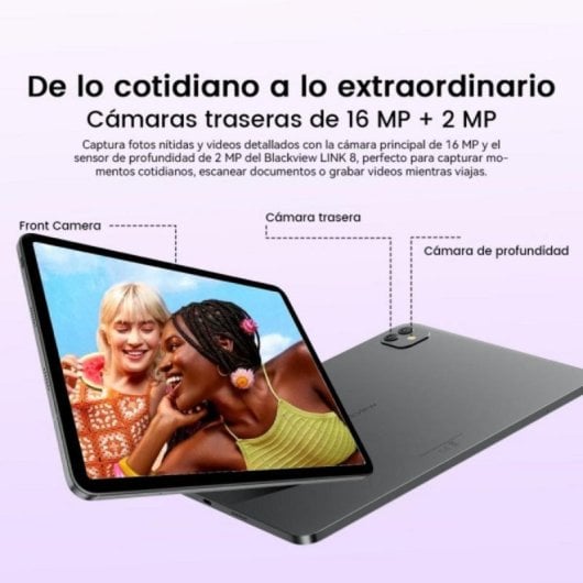 Tablet Blackview LINK 8 12,7" 256GB WiFi 8400mAh Android 15 con tastiera Nera