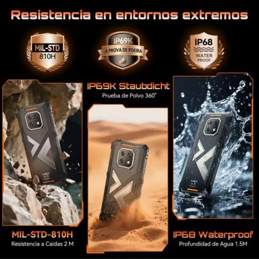 Cubot KingKong ES 3 6GB 256GB 6.74" HD+ 90Hz 4G Dual SIM Certificacion IP68 10200mAh NFC Android 15 Negro