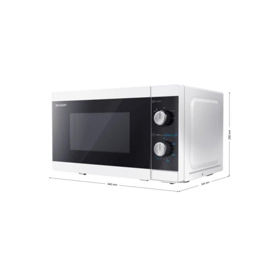 Microondas Sharp YC-MS01E-W 20 Litros 800W Giro Botón Encimera Blanco Negro