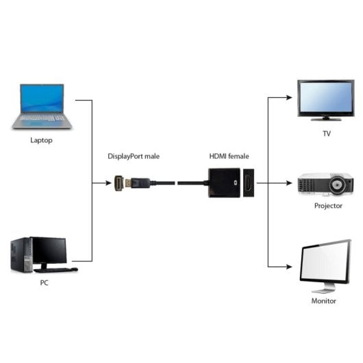 Adaptateur DisplayPort Gembird A-DPM-HDMIF-002 0,1 m HDMI Type A Résolution 1920 x 1200