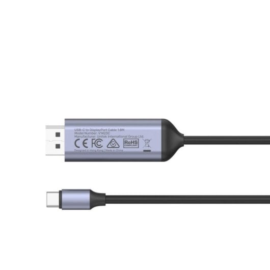 Kabel Unitek V1423C USB Typ-C auf DisplayPort 1.8 m 8K 60Hz Aluminiumgehäuse