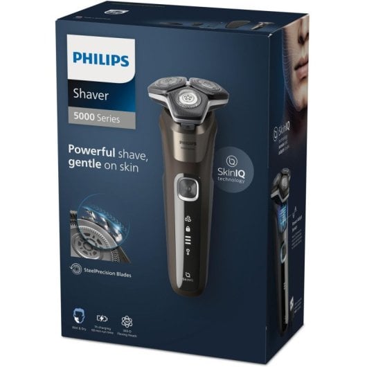 Elektrorasierer Philips SHAVER Series 5000 S5886/38 Rotation Schwarz Braun LED Lithium-Akku USB