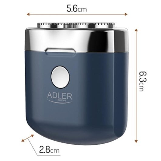 Máquina de afeitar Adler AD 2937 azul batería Li-Ion 250 mAh dos cabezales USB