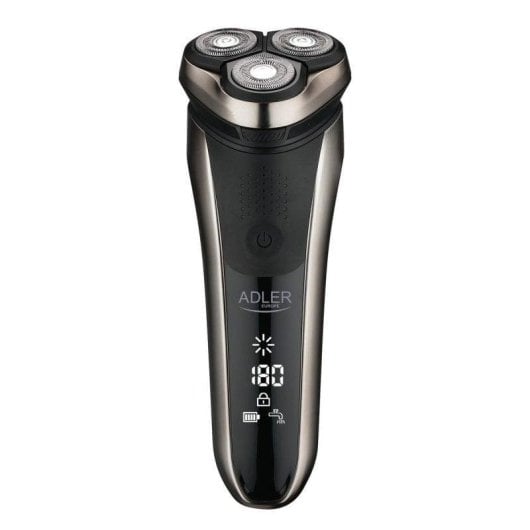 Máquina de Barbear Facial Adler AD 2933 Recarregável 180min Seco e Molhado 3 Lâminas LCD