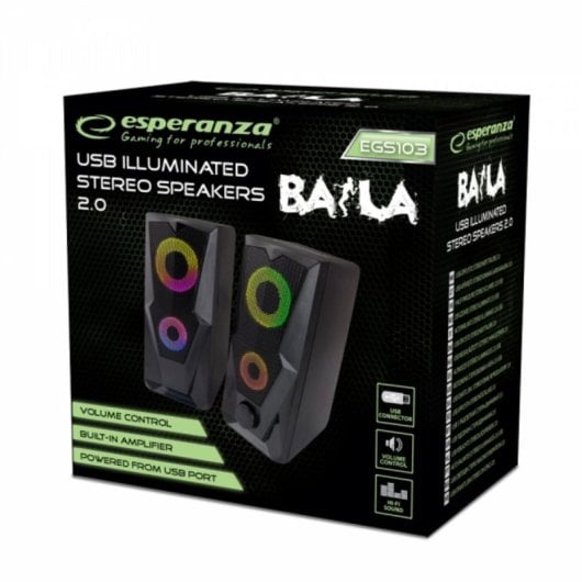 Enceintes Esperanza filaires 6W avec amplificateur integre et port casque