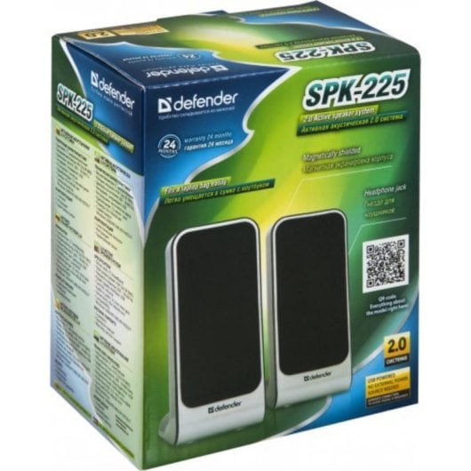 Haut-parleurs Defender 2.0 Filaire 4 W USB et jack noir pour bureau