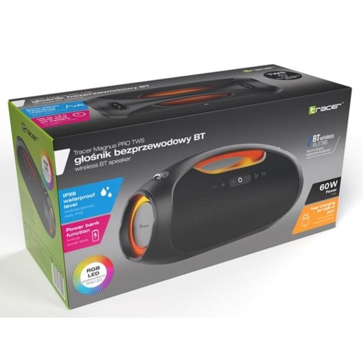 Altavoces Tracer Portátiles Estéreo Inalámbricos y Alámbricos 60 W resistencia al agua