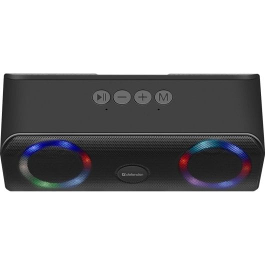 Enceintes Defender Portables stéréo Bluetooth 10W avec LED et radio FM