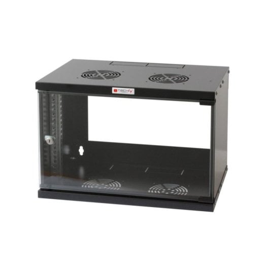 Bastidor de pared Techly I-CASE EL-1006B45 6U 50 kg Puerta de cristal Negro