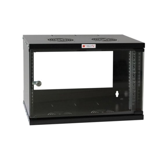 Bastidor de pared Techly I-CASE EL-1006B45 6U 50 kg Puerta de cristal Negro