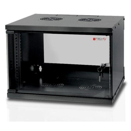 Bastidor de red Techly I-CASE EL-1006B32 6U 50 kg pared cristal negro