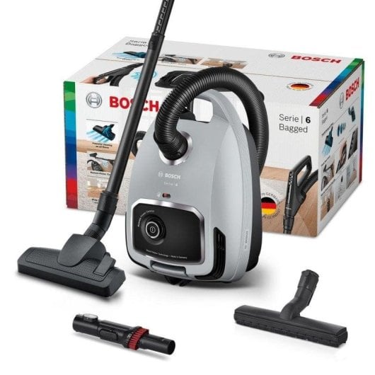 Aspirateur avec Sac Bosch Serie 6 BGB6X330 600W HEPA 13 4L Noir Gris Grandes Surfaces