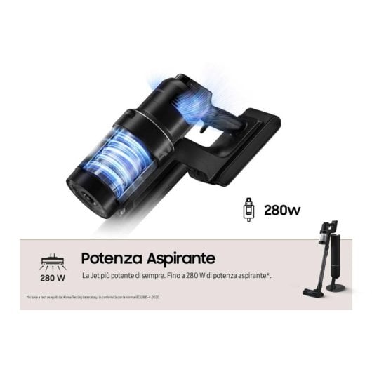 Aspirapolvere senza fili Samsung VS28C9784QK 280AW Autonomia 160 min Filtro Multiciclone LCD
