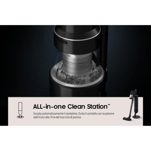 Aspirapolvere senza fili Samsung VS28C9784QK 280AW Autonomia 160 min Filtro Multiciclone LCD