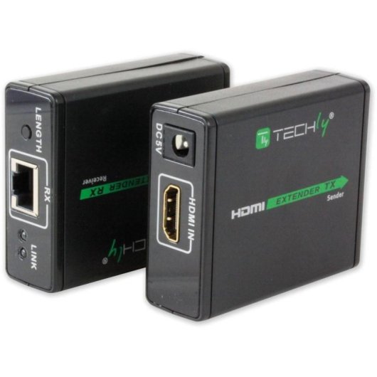 Transmisor y receptor AV Techly IDATA EXT-E70 1080p 60 m HDMI 3D HDCP Negro