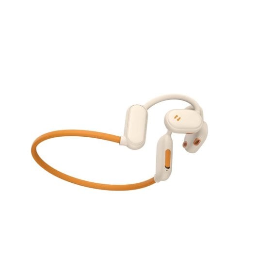 Auriculares Havit 6939119066482 inalámbricos Bluetooth para llamadas, música y deporte, color beige